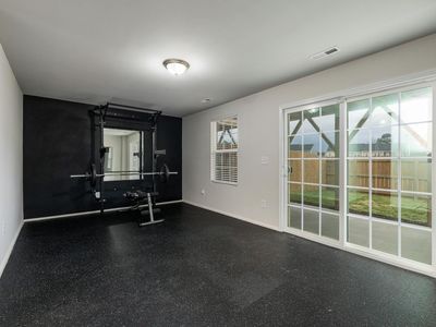 Empty, clean workout space with natural light.